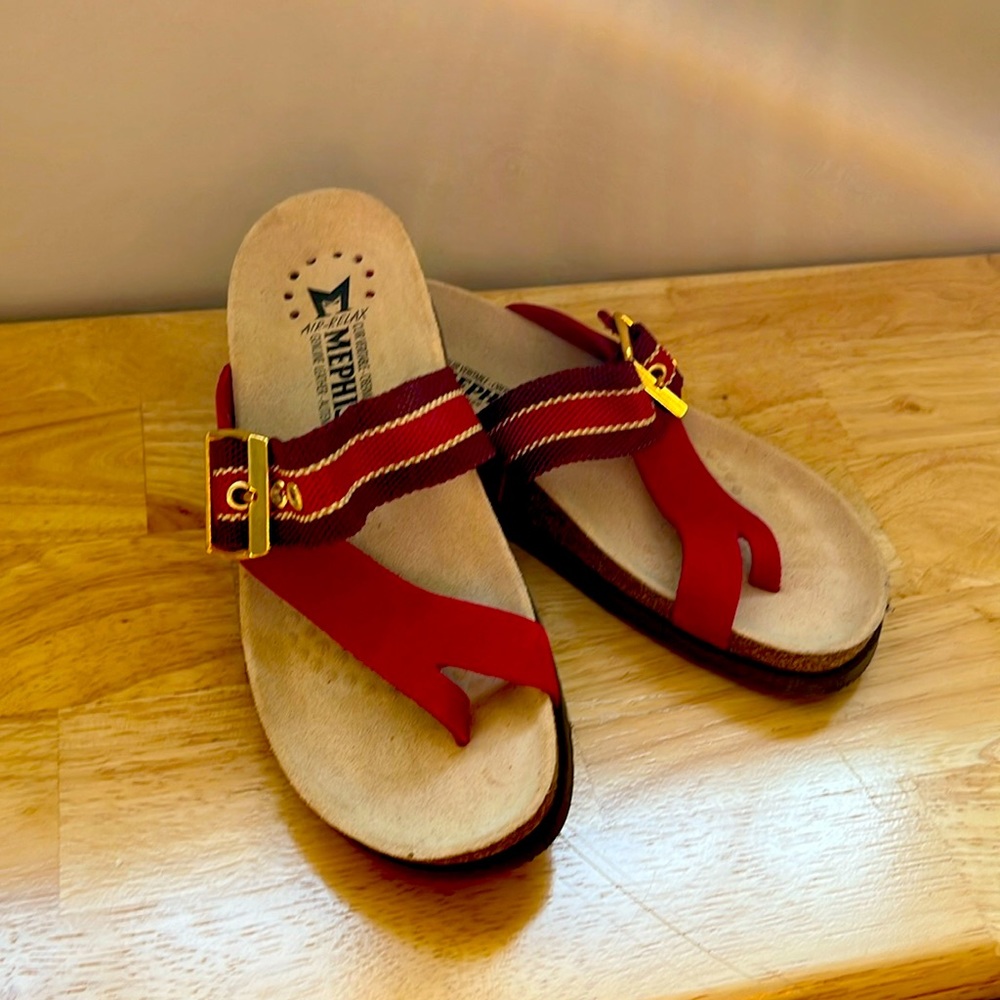 Beautiful red Mephisto sandals -like brand new! Never wore!